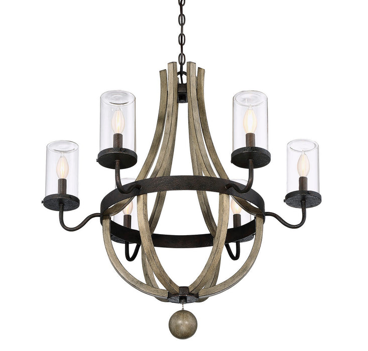 Savoy House - 1-2100-6-70 - Six Light Outdoor Chandelier - Eden - Weathervane