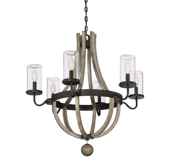 Savoy House - 1-2100-6-70 - Six Light Outdoor Chandelier - Eden - Weathervane