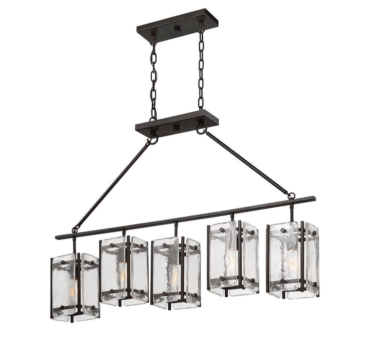 Savoy House - 1-3043-5-13 - Five Light Linear Chandelier - Glenwood - English Bronze