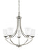 Generation Lighting - 3124505-962 - Five Light Chandelier - Hanford - Brushed Nickel