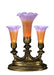 Meyda Tiffany - 17680 - Three Light Accent Lamp - Amber/Purple Pond Lily - Antique