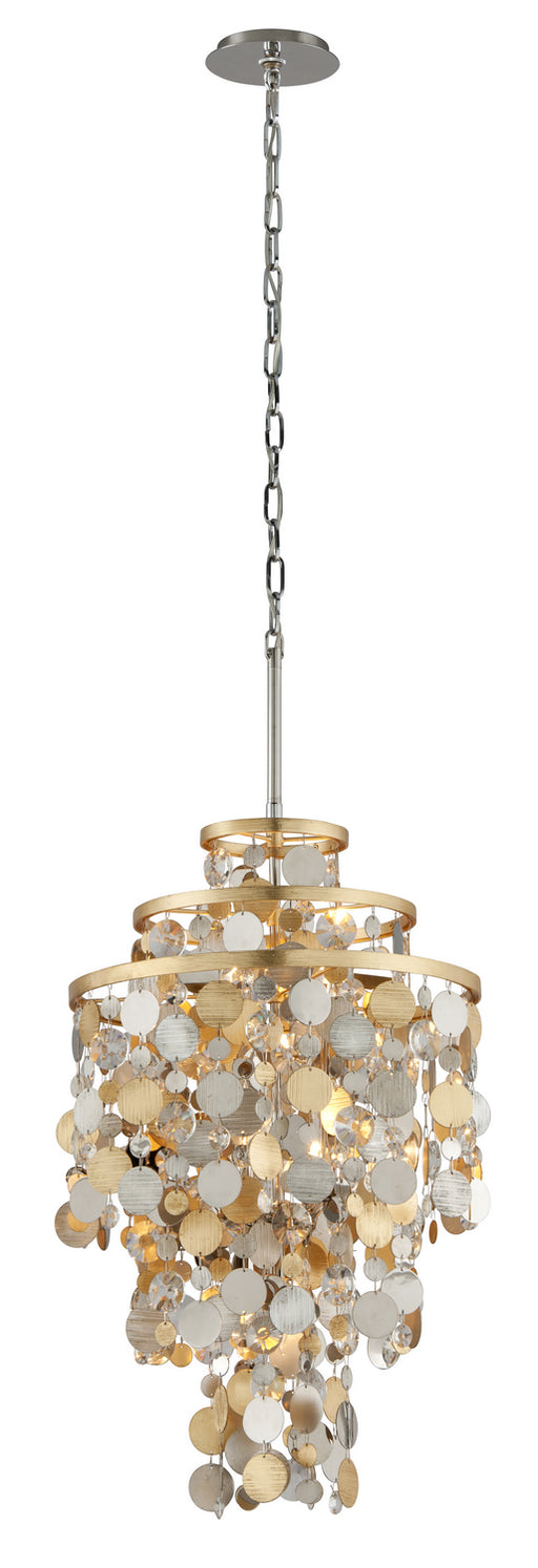Corbett Lighting - 215-45 - Five Light Chandelier - Ambrosia - Gold Silver Leaf & Stainless