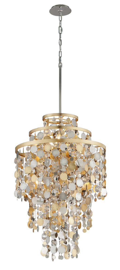 Corbett Lighting - 215-47 - Seven Light Chandelier - Ambrosia - Gold Silver Leaf & Stainless