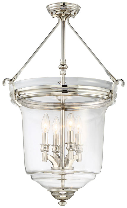 Minka-Lavery - 3298-613 - Four Light Pendant (Convertible To Semi-Flush) - Audrey's Point - Polished Nickel