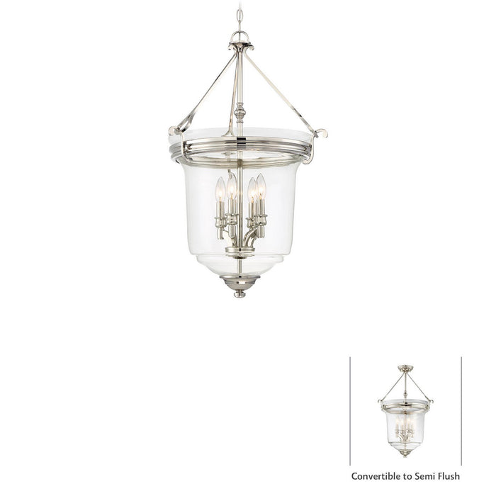 Minka-Lavery - 3298-613 - Four Light Pendant (Convertible To Semi-Flush) - Audrey's Point - Polished Nickel