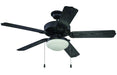 Craftmade - END52MBK5PC1 - 52"Ceiling Fan - Enduro Plastic with Light Kit - Matte Black