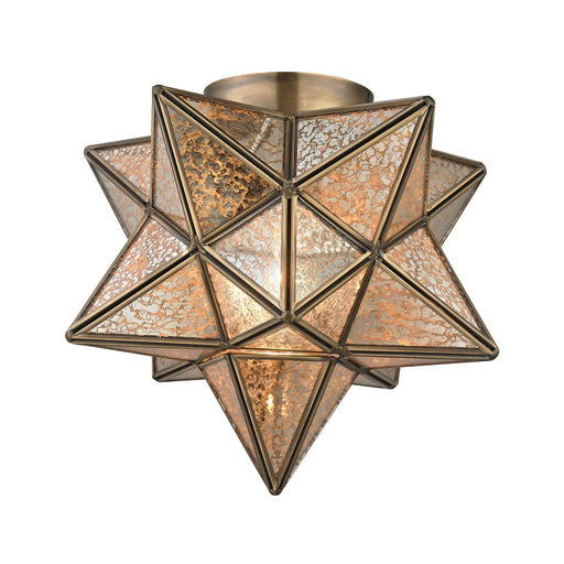 ELK Home - 1145-003 - One Light Flush Mount - Moravian Star - Antique Brass