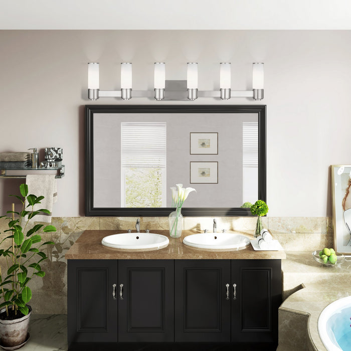 Livex Lighting - 52126-91 - Six Light Wall Sconce/ Bath Light - Weston - Brushed Nickel