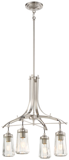 Poleis Four Light Chandelier Brushed Nickel