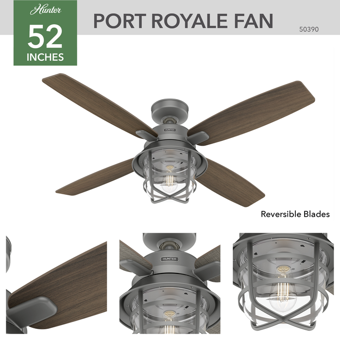 Port Royale 52" Ceiling Fan-Fans-Hunter-Lighting Design Store