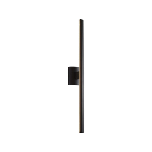 A modern wall-mounted linear light fixture in a dark oil-rubbed bronze finish, shown against a solid white background.