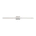 A minimalist wall-mounted light fixture with a long horizontal bar and a central square plate, shown in a very light warm gray or off-white finish against a solid white background.