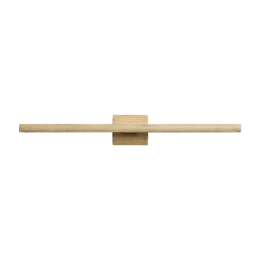 A minimalist light natural wood wall-mounted rod with a square block mount, shown against a solid white background.