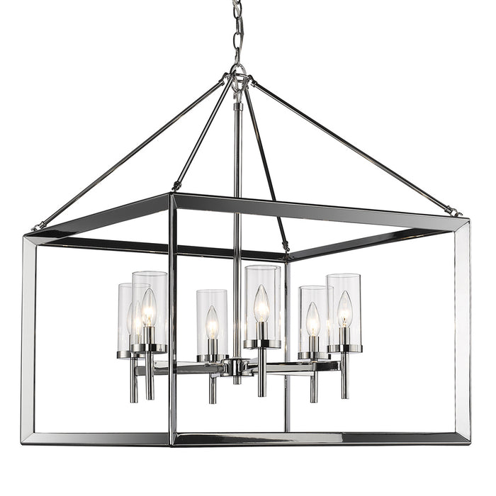 Golden - 2074-6 CH-CLR - Six Light Chandelier - Smyth - Chrome