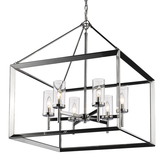 Golden - 2074-6 CH-CLR - Six Light Chandelier - Smyth - Chrome