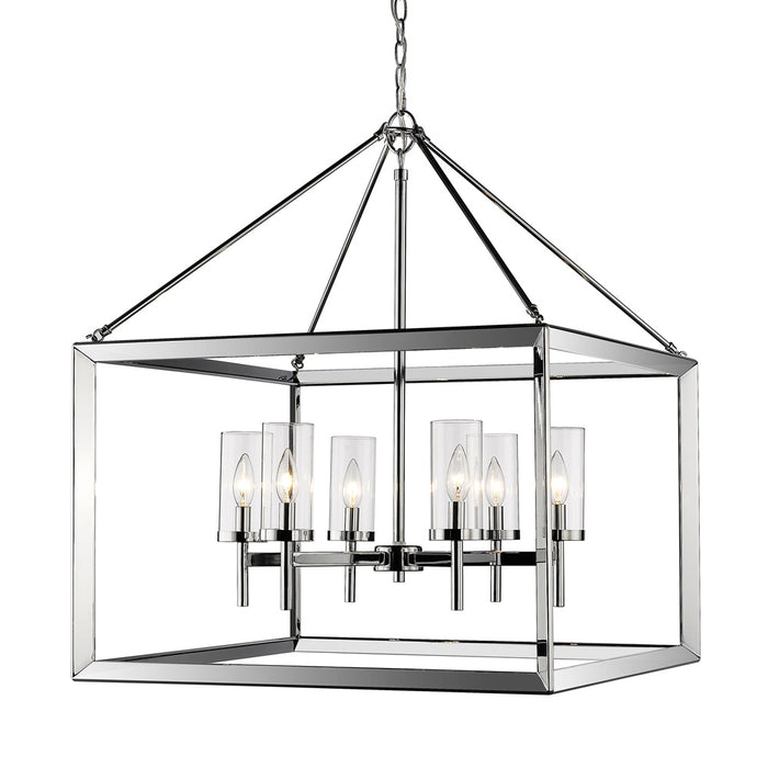 Golden - 2074-6 CH-CLR - Six Light Chandelier - Smyth - Chrome