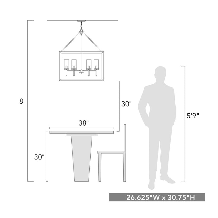 Golden - 2074-6 CH-CLR - Six Light Chandelier - Smyth - Chrome