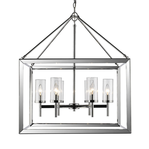 Golden - 2074-6 CH-CLR - Six Light Chandelier - Smyth - Chrome