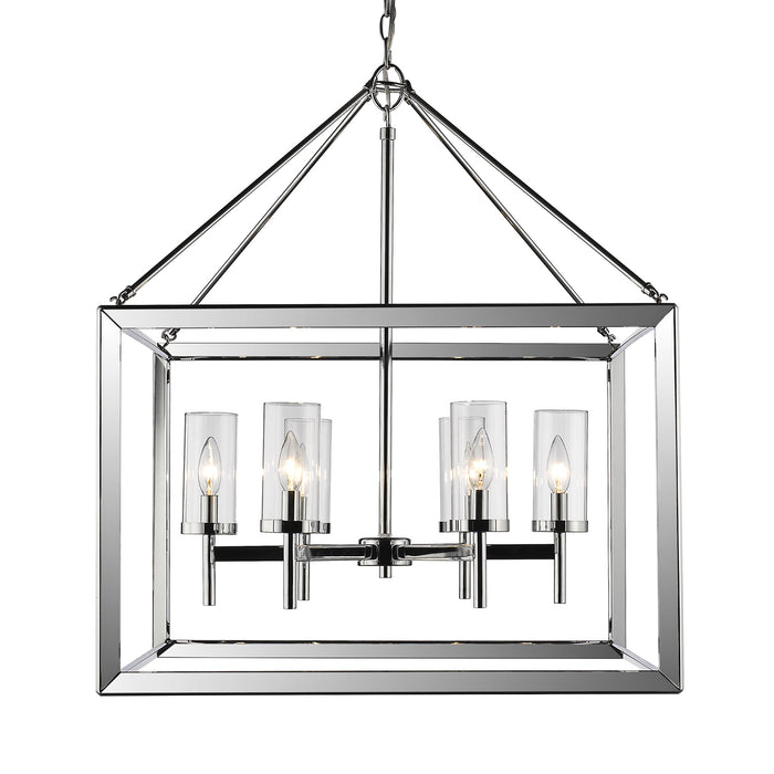 Golden - 2074-6 CH-CLR - Six Light Chandelier - Smyth - Chrome