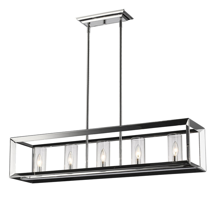 Golden - 2074-LP CH-CLR - Five Light Linear Pendant - Smyth - Chrome
