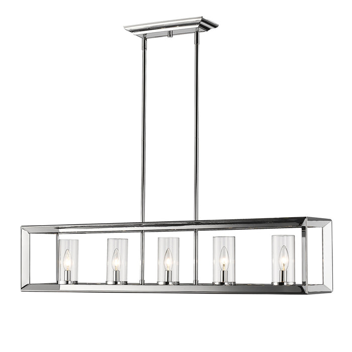 Golden - 2074-LP CH-CLR - Five Light Linear Pendant - Smyth - Chrome