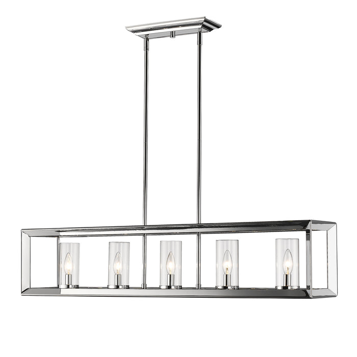 Golden - 2074-LP CH-CLR - Five Light Linear Pendant - Smyth - Chrome
