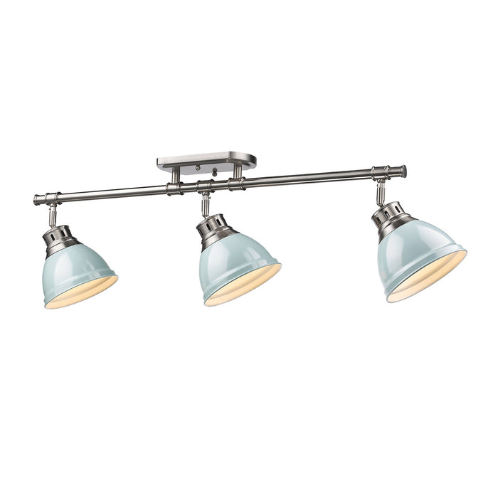Golden - 3602-3SF PW-SF - Three Light Semi-Flush Mount - Duncan - Pewter