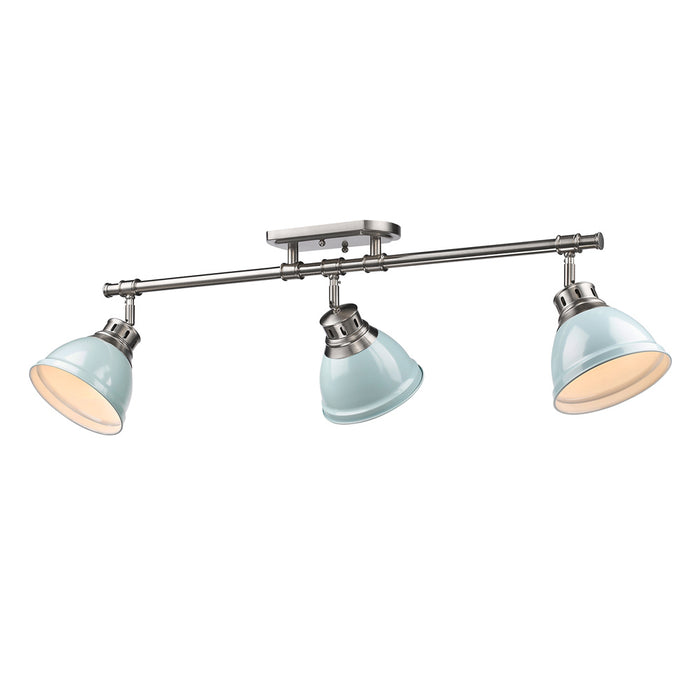 Golden - 3602-3SF PW-SF - Three Light Semi-Flush Mount - Duncan - Pewter