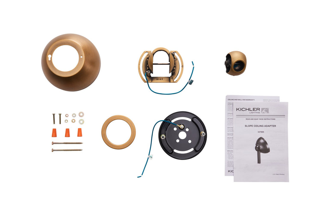 Kichler - 337005NBR - Slope Adapter - Accessory - Natural Brass
