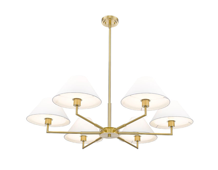 Leila Six Light Chandelier Luxe Gold