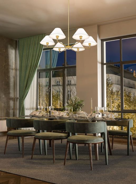 Leila Six Light Chandelier Luxe Gold