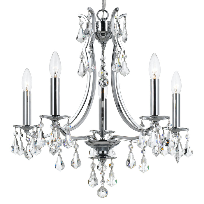 Crystorama - 5935-CH-CL-MWP - Five Light Chandelier - Cedar - Polished Chrome