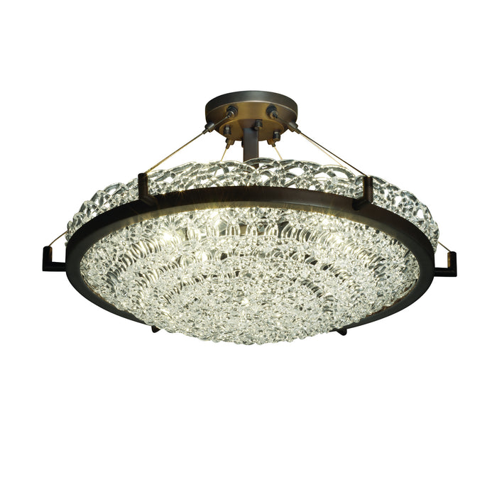 Justice Designs - GLA-9682-35-LACE-DBRZ-LED5-5000 - LED Semi-Flush Mount - Veneto Luce - Dark Bronze
