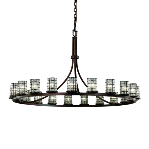 Wire Glass 21 Light Chandelier Dark Bronze