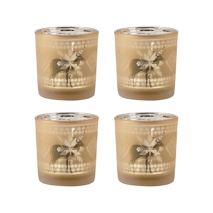 ELK Home - 394591/S4 - Votives Holders (Set Of 4) - Reindeer - Gold