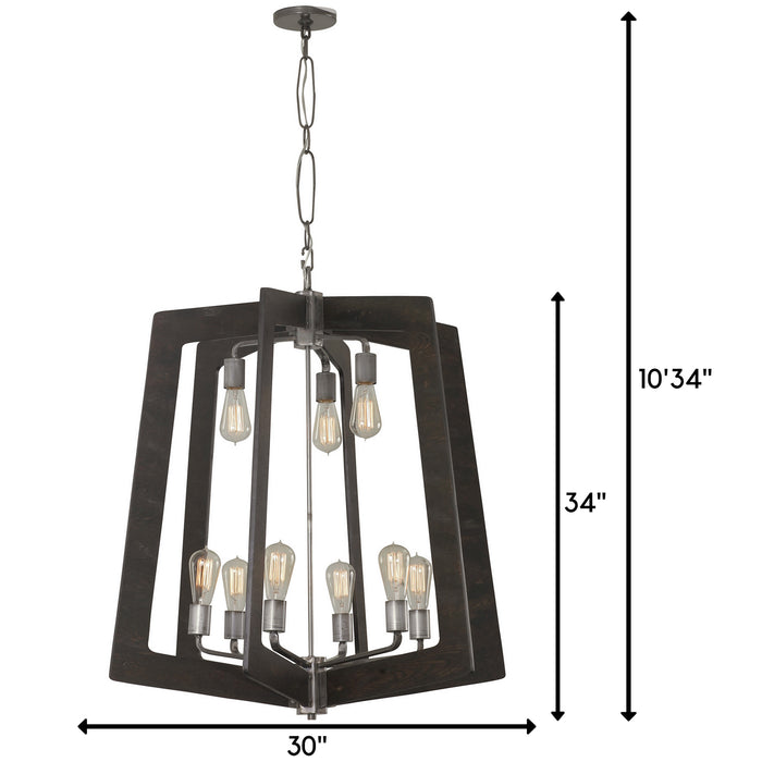 Varaluz - 268C09SL - Nine Light Chandelier - Lofty - Steel