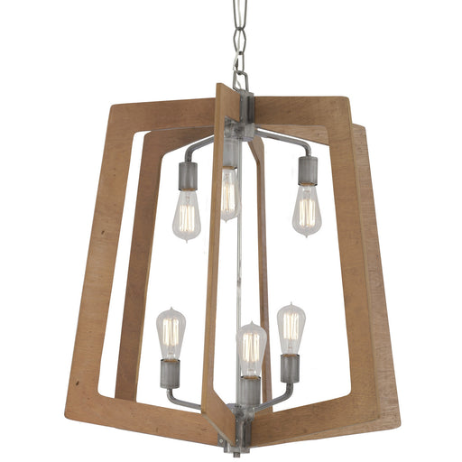 Lofty Six Light Chandelier Steel