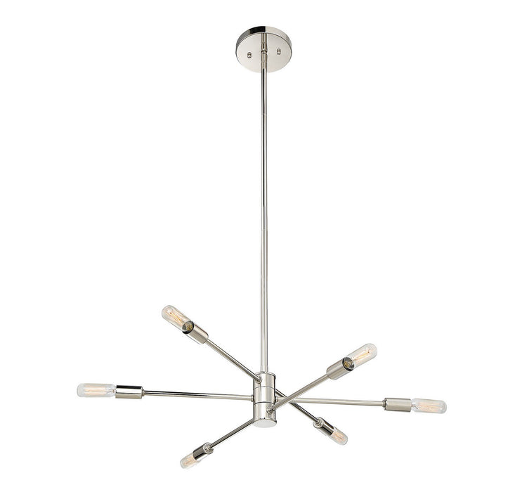 Savoy House - 1-7000-6-109 - Six Light Chandelier - Lyrique - Polished Nickel