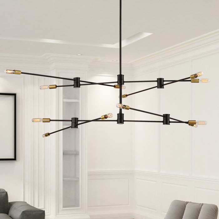 Savoy House - 1-7001-12-77 - 12 Light Chandelier - Lyrique - Bronze with Brass