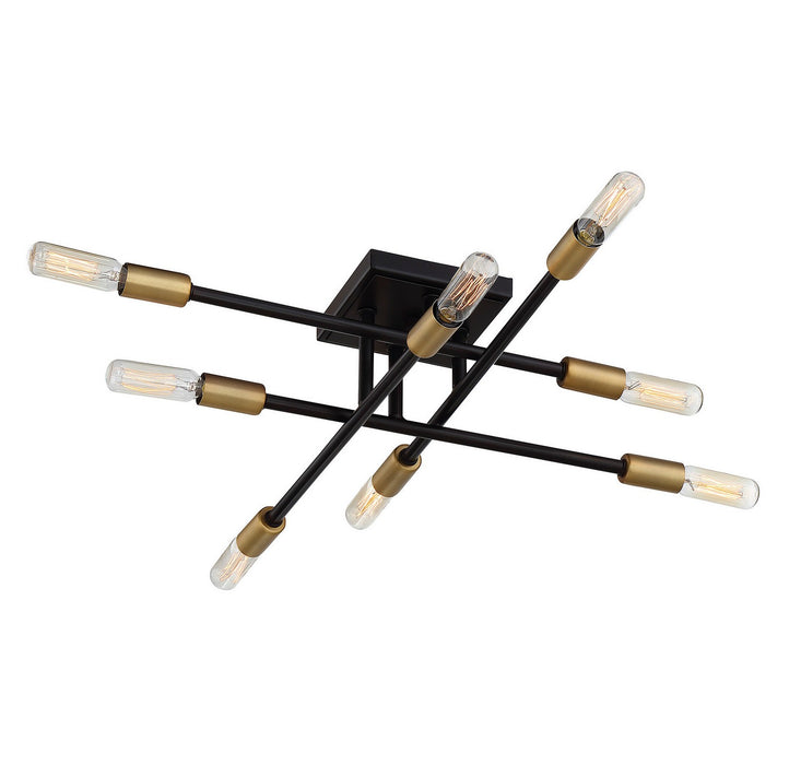 Savoy House - 6-7003-8-77 - Eight Light Semi Flush Mount - Lyrique - Bronze with Brass