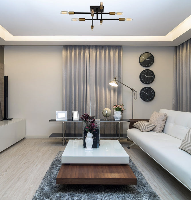 Savoy House - 6-7003-8-77 - Eight Light Semi Flush Mount - Lyrique - Bronze with Brass