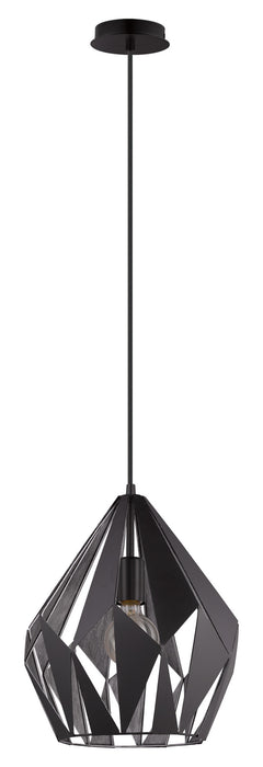 Eglo USA - 49255A - One Light Pendant - Carlton - Black & Silver