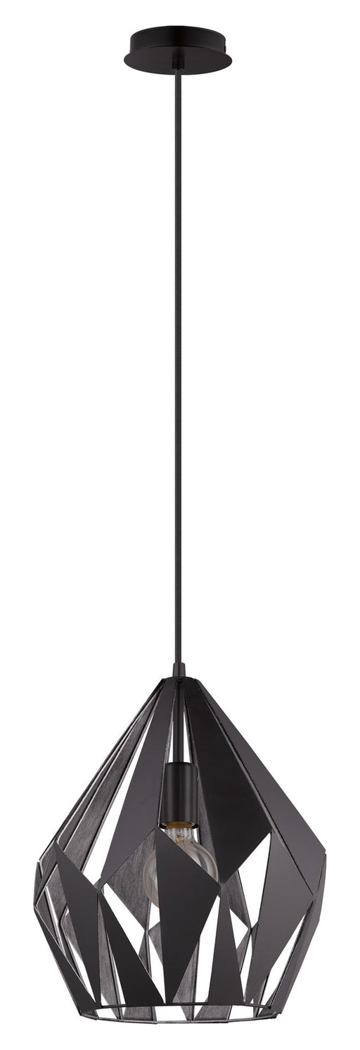 Eglo USA - 49255A - One Light Pendant - Carlton - Black & Silver
