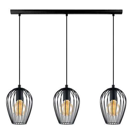 Eglo USA - 49478A - Three Light Pendant - Newtown - Black
