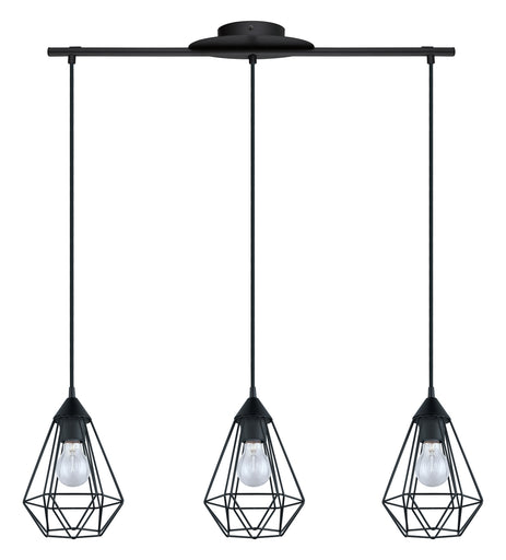 Tarbes Three Light Pendant Matte Black