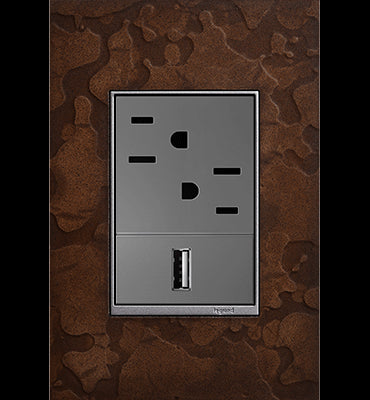 Legrand - AWM1G3HFBR1 - 1-Gang + Wall Plate - Adorne - Bronze