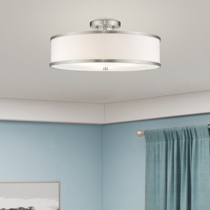 Livex Lighting - 62629-91 - Three Light Ceiling Mount - Park Ridge - Brushed Nickel