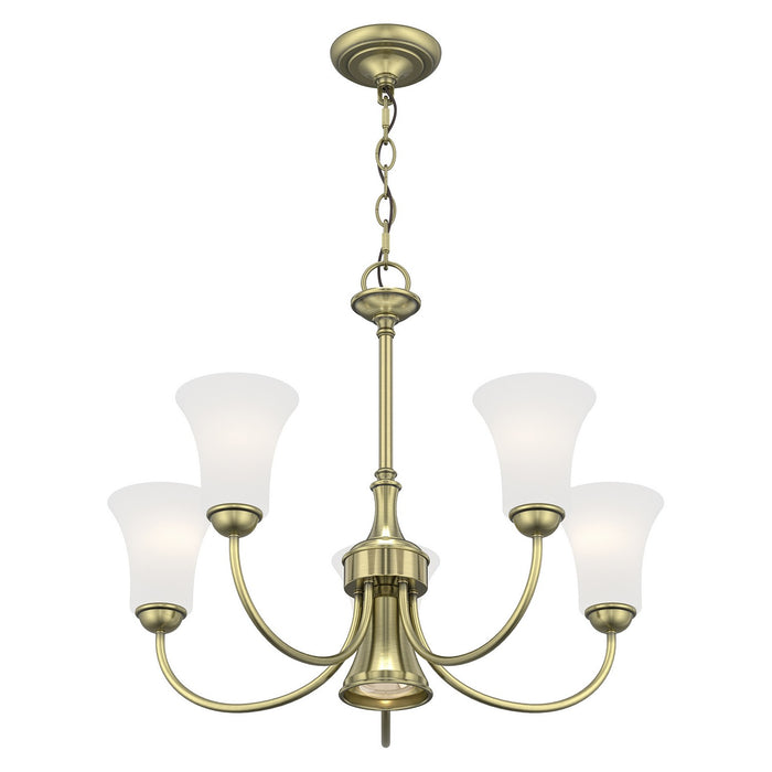 Livex Lighting - 6465-01 - Six Light Chandelier - Ridgedale - Antique Brass