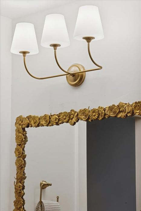 Sylvan Three Light Bathroom Vanity Vibrant Gold-Bathroom Fixtures-Crystorama-Lighting Design Store