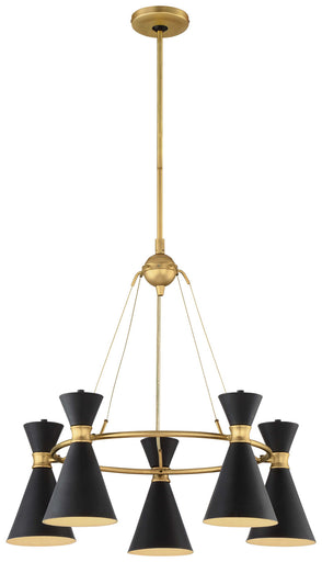 Conic Five Light Chandelier Honey Gold